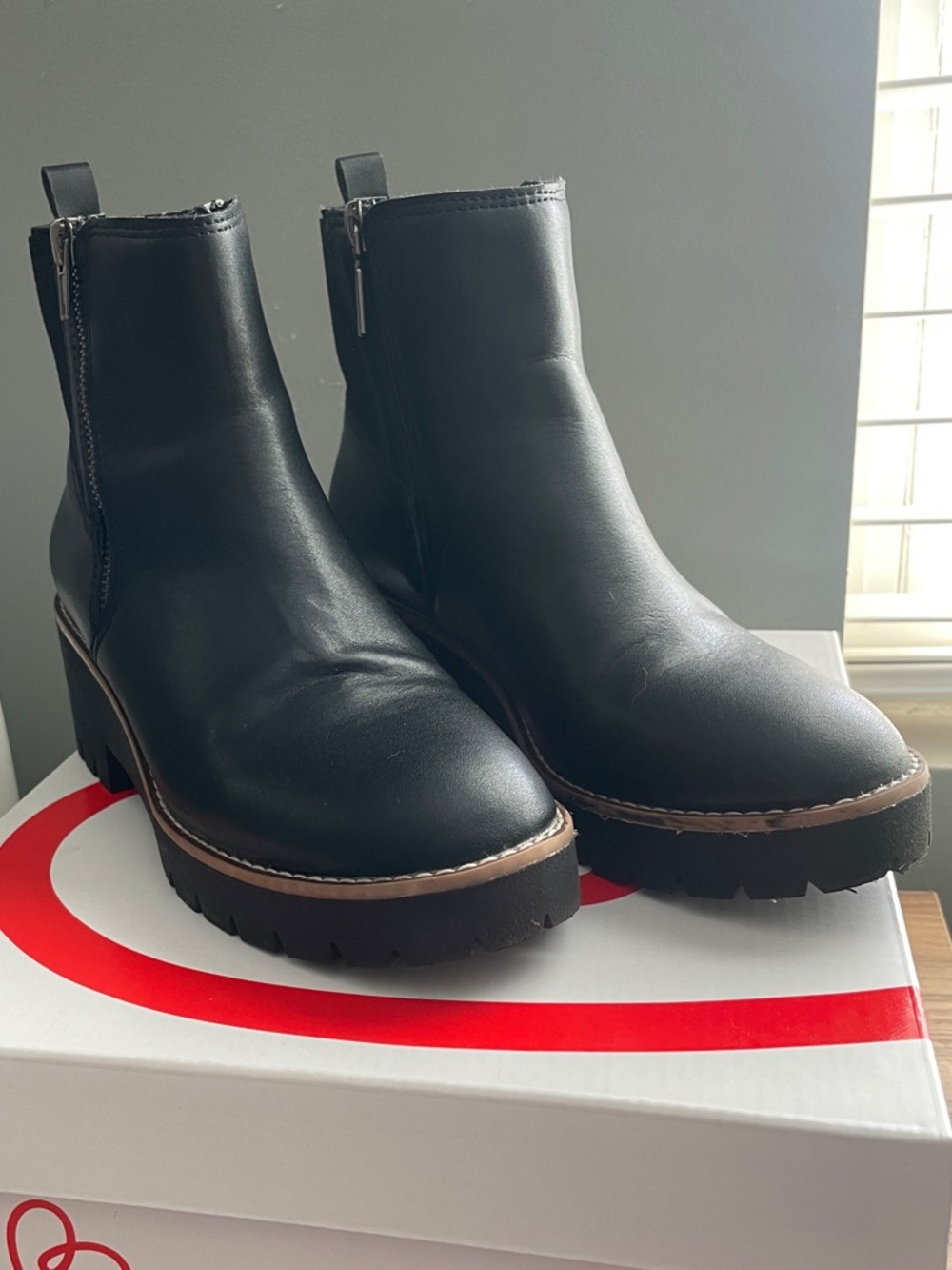 Blondo Damaris Black Leather Waterproof Boots